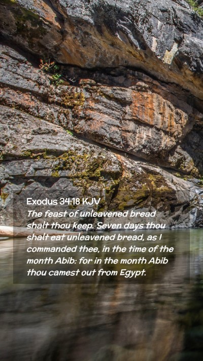 Picture 02 - Exodus 34:18 KJV Mobile Phone Wallpaper - The feast of unleavened bread shalt thou keep. - Mobile Bible Verse Wallpaper