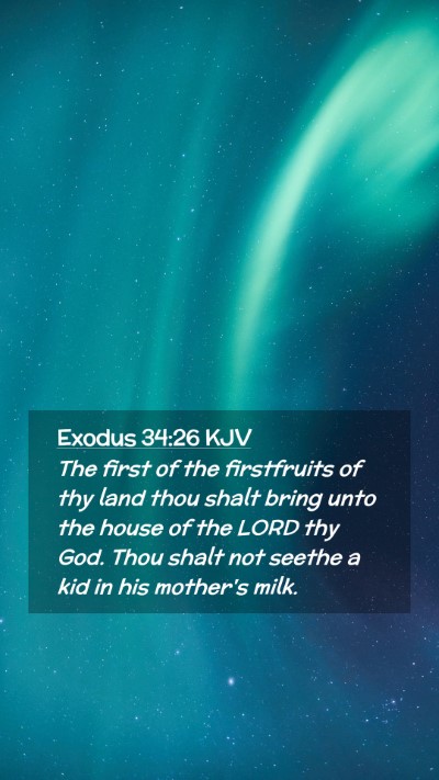 Picture 02 - Exodus 34:26 KJV Mobile Phone Wallpaper - The first of the firstfruits of thy land thou - Mobile Bible Verse Wallpaper