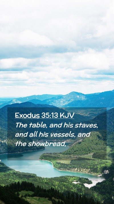 Picture 02 - Exodus 35:13 KJV Mobile Phone Wallpaper - The table, and his staves, and all his vessels, - Mobile Bible Verse Wallpaper