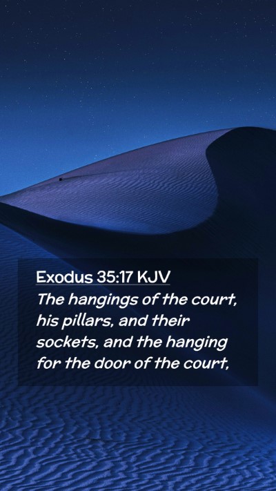 Picture 02 - Exodus 35:17 KJV Mobile Phone Wallpaper - The hangings of the court, his pillars, and their - Mobile Bible Verse Wallpaper