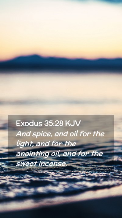 Picture 02 - Exodus 35:28 KJV Mobile Phone Wallpaper - And spice, and oil for the light, and for the - Mobile Bible Verse Wallpaper