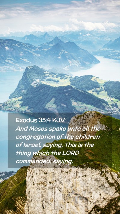 Picture 02 - Exodus 35:4 KJV Mobile Phone Wallpaper - And Moses spake unto all the congregation of the - Mobile Bible Verse Wallpaper
