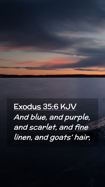 Picture 02 - Exodus 35:6 KJV Mobile Phone Wallpaper - And blue, and purple, and scarlet, and fine - Mobile Bible Verse Wallpaper