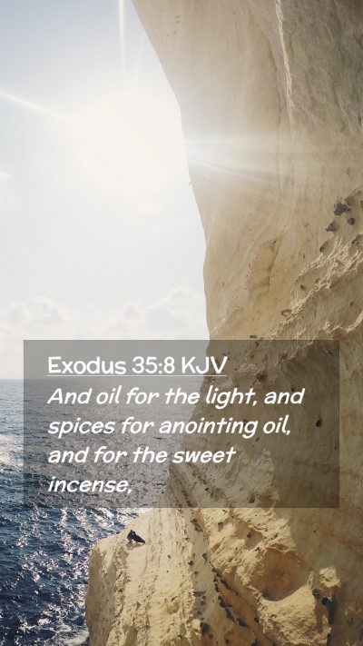 Picture 02 - Exodus 35:8 KJV Mobile Phone Wallpaper - And oil for the light, and spices for anointing - Mobile Bible Verse Wallpaper