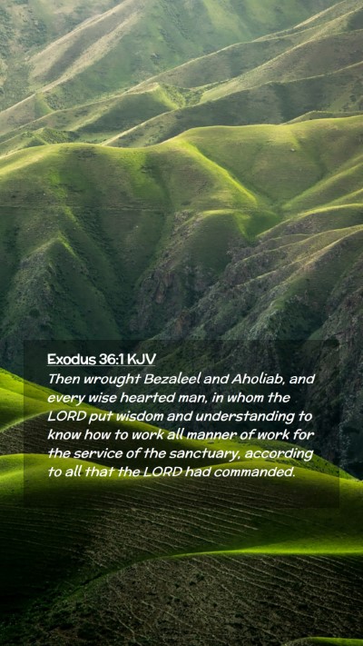 Picture 02 - Exodus 36:1 KJV Mobile Phone Wallpaper - Then wrought Bezaleel and Aholiab, and every wise - Mobile Bible Verse Wallpaper