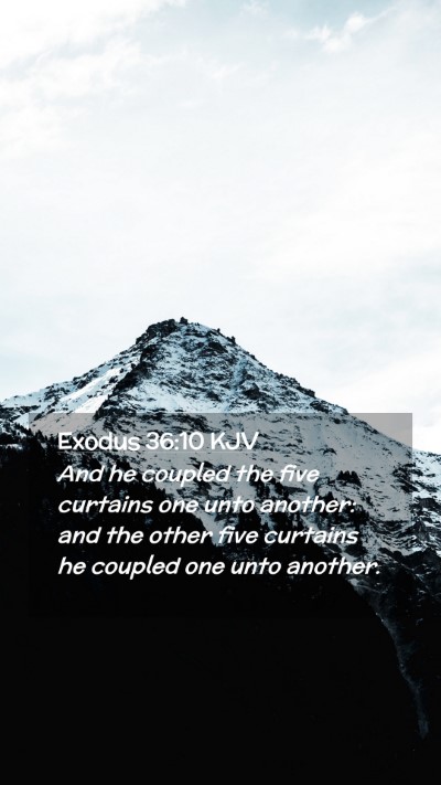 Picture 02 - Exodus 36:10 KJV Mobile Phone Wallpaper - And he coupled the five curtains one unto - Mobile Bible Verse Wallpaper