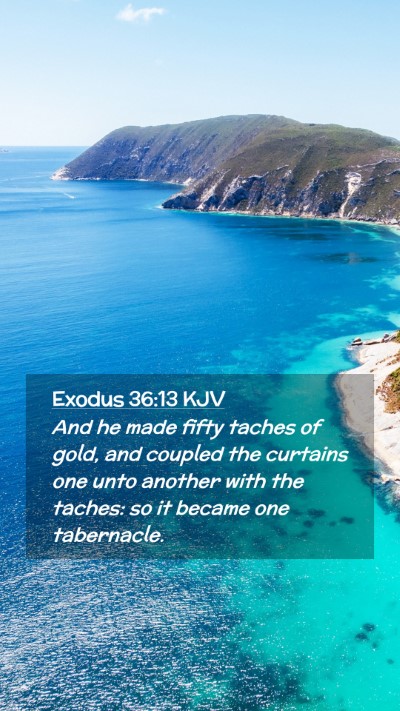 Picture 02 - Exodus 36:13 KJV Mobile Phone Wallpaper - And he made fifty taches of gold, and coupled the - Mobile Bible Verse Wallpaper