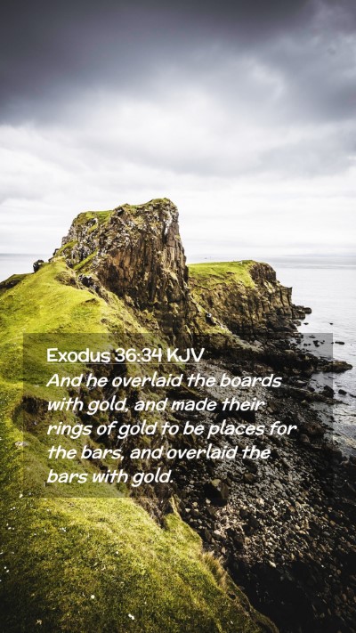 Picture 02 - Exodus 36:34 KJV Mobile Phone Wallpaper - And he overlaid the boards with gold, and made - Mobile Bible Verse Wallpaper