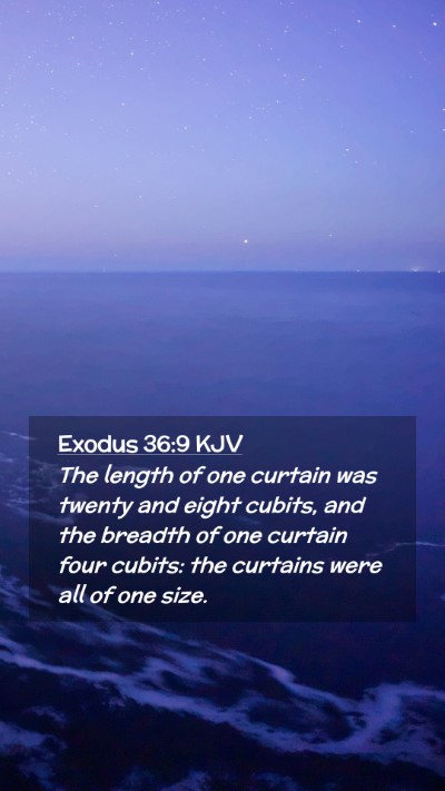 Picture 02 - Exodus 36:9 KJV Mobile Phone Wallpaper - The length of one curtain was twenty and eight - Mobile Bible Verse Wallpaper