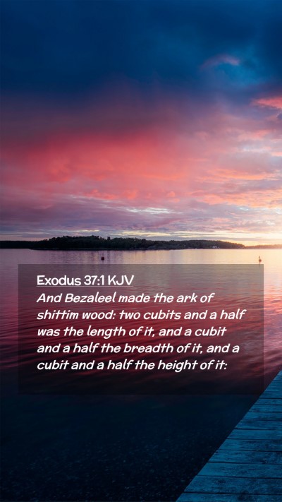 Picture 02 - Exodus 37:1 KJV Mobile Phone Wallpaper - And Bezaleel made the ark of shittim wood: two - Mobile Bible Verse Wallpaper