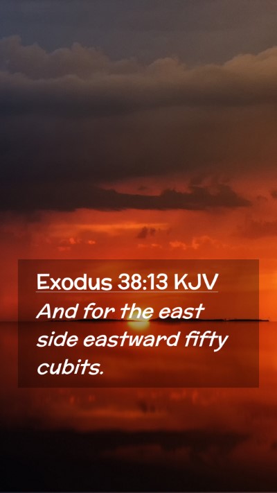 Picture 02 - Exodus 38:13 KJV Mobile Phone Wallpaper - And for the east side eastward fifty - Mobile Bible Verse Wallpaper