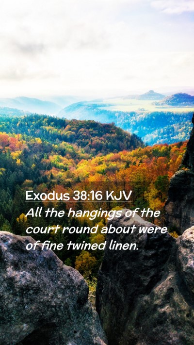 Picture 02 - Exodus 38:16 KJV Mobile Phone Wallpaper - All the hangings of the court round about were of - Mobile Bible Verse Wallpaper