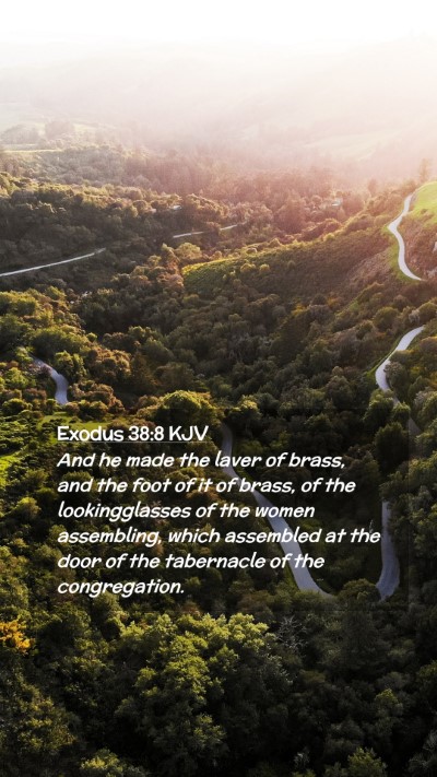 Picture 02 - Exodus 38:8 KJV Mobile Phone Wallpaper - And he made the laver of brass, and the foot of - Mobile Bible Verse Wallpaper
