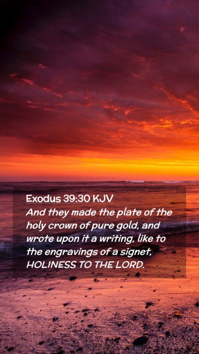 Picture 02 - Exodus 39:30 KJV Mobile Phone Wallpaper - And they made the plate of the holy crown of pure - Mobile Bible Verse Wallpaper