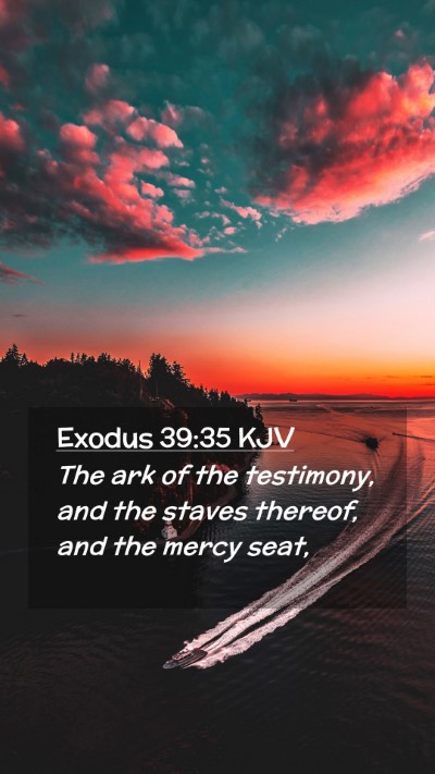 Picture 02 - Exodus 39:35 KJV Mobile Phone Wallpaper - The ark of the testimony, and the staves thereof, - Mobile Bible Verse Wallpaper