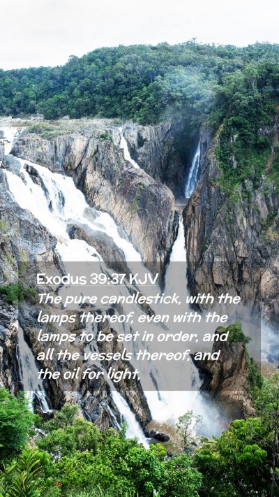 Picture 02 - Exodus 39:37 KJV Mobile Phone Wallpaper - The pure candlestick, with the lamps thereof, - Mobile Bible Verse Wallpaper