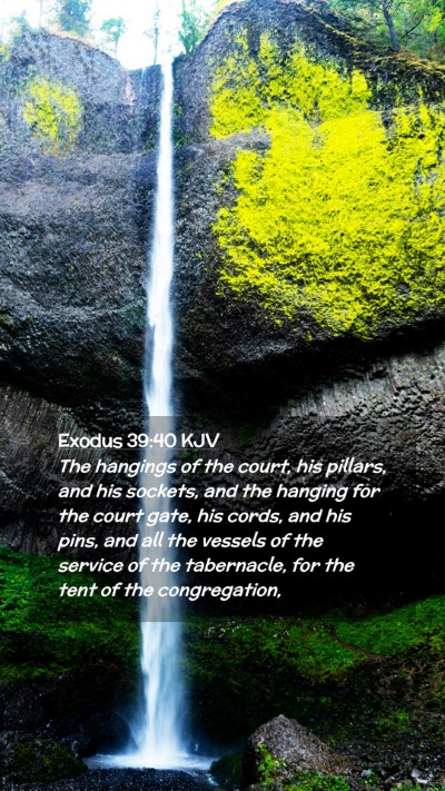 Picture 02 - Exodus 39:40 KJV Mobile Phone Wallpaper - The hangings of the court, his pillars, and his - Mobile Bible Verse Wallpaper