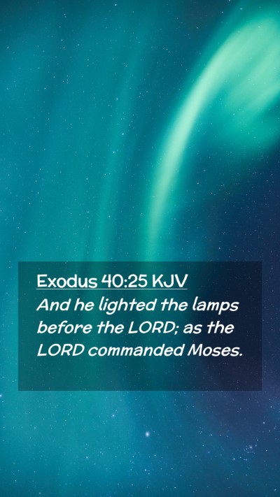 Picture 02 - Exodus 40:25 KJV Mobile Phone Wallpaper - And he lighted the lamps before the LORD; as the - Mobile Bible Verse Wallpaper