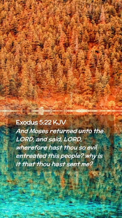 Picture 02 - Exodus 5:22 KJV Mobile Phone Wallpaper - And Moses returned unto the LORD, and said, LORD, - Mobile Bible Verse Wallpaper
