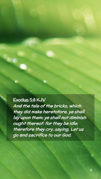Picture 02 - Exodus 5:8 KJV Mobile Phone Wallpaper - And the tale of the bricks, which they did make - Mobile Bible Verse Wallpaper