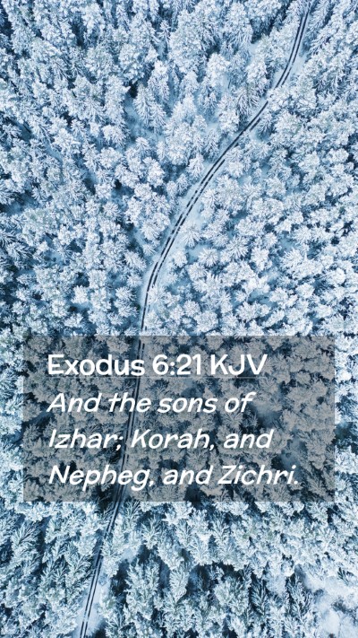 Picture 02 - Exodus 6:21 KJV Mobile Phone Wallpaper - And the sons of Izhar; Korah, and Nepheg, and - Mobile Bible Verse Wallpaper