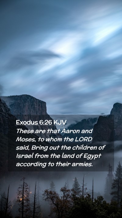 Picture 02 - Exodus 6:26 KJV Mobile Phone Wallpaper - These are that Aaron and Moses, to whom the LORD - Mobile Bible Verse Wallpaper
