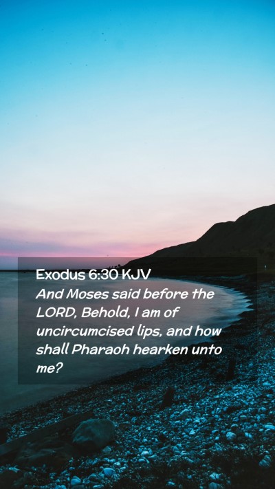 Picture 02 - Exodus 6:30 KJV Mobile Phone Wallpaper - And Moses said before the LORD, Behold, I am of - Mobile Bible Verse Wallpaper