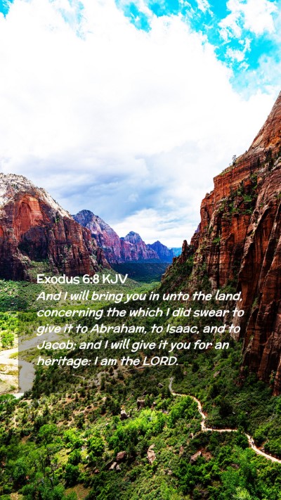 Picture 02 - Exodus 6:8 KJV Mobile Phone Wallpaper - And I will bring you in unto the land, concerning - Mobile Bible Verse Wallpaper