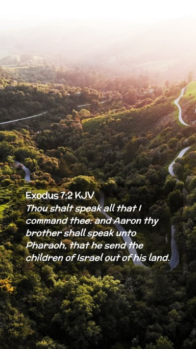 Picture 02 - Exodus 7:2 KJV Mobile Phone Wallpaper - Thou shalt speak all that I command thee: and - Mobile Bible Verse Wallpaper