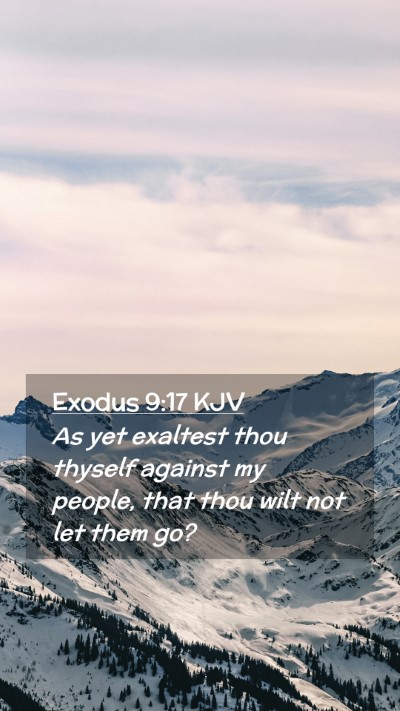 Picture 02 - Exodus 9:17 KJV Mobile Phone Wallpaper - As yet exaltest thou thyself against my people, - Mobile Bible Verse Wallpaper