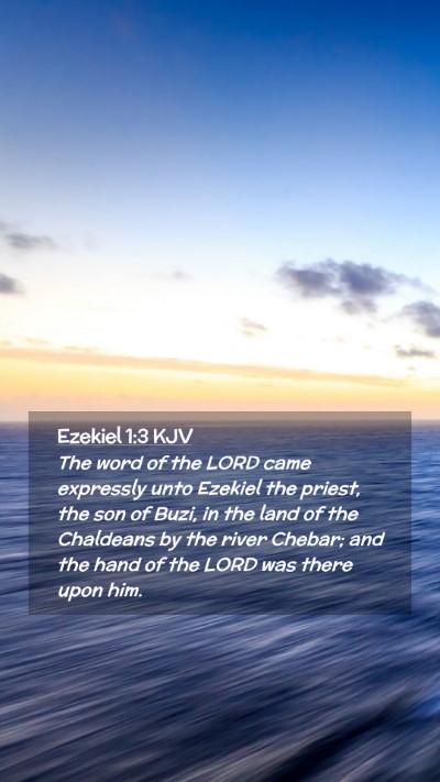 Picture 02 - Ezekiel 1:3 KJV Mobile Phone Wallpaper - The word of the LORD came expressly unto Ezekiel - Mobile Bible Verse Wallpaper