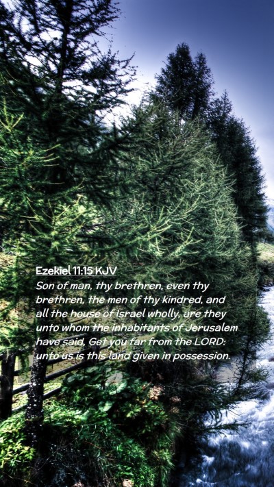 Picture 02 - Ezekiel 11:15 KJV Mobile Phone Wallpaper - Son of man, thy brethren, even thy brethren, the - Mobile Bible Verse Wallpaper