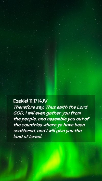 Picture 02 - Ezekiel 11:17 KJV Mobile Phone Wallpaper - Therefore say, Thus saith the Lord GOD; I will - Mobile Bible Verse Wallpaper