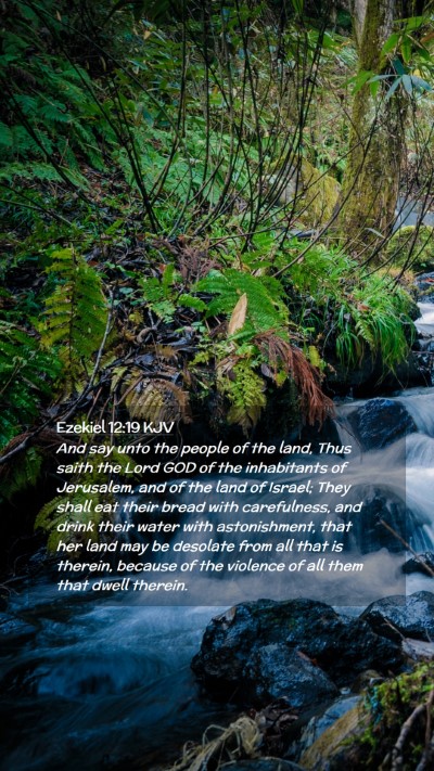 Picture 02 - Ezekiel 12:19 KJV Mobile Phone Wallpaper - And say unto the people of the land, Thus saith - Mobile Bible Verse Wallpaper