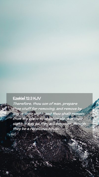 Picture 02 - Ezekiel 12:3 KJV Mobile Phone Wallpaper - Therefore, thou son of man, prepare thee stuff - Mobile Bible Verse Wallpaper