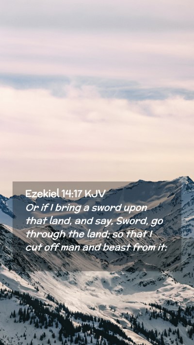 Picture 02 - Ezekiel 14:17 KJV Mobile Phone Wallpaper - Or if I bring a sword upon that land, and say, - Mobile Bible Verse Wallpaper