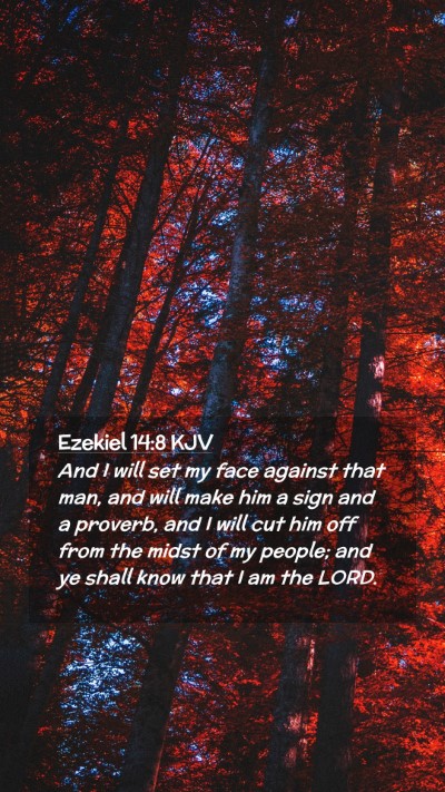 Picture 02 - Ezekiel 14:8 KJV Mobile Phone Wallpaper - And I will set my face against that man, and will - Mobile Bible Verse Wallpaper
