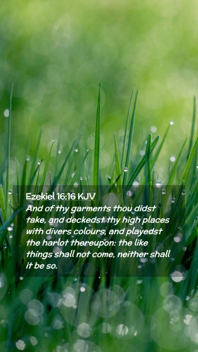 Picture 02 - Ezekiel 16:16 KJV Mobile Phone Wallpaper - And of thy garments thou didst take, and deckedst - Mobile Bible Verse Wallpaper