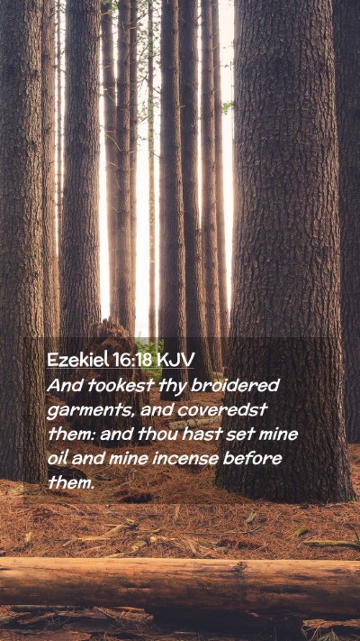 Picture 02 - Ezekiel 16:18 KJV Mobile Phone Wallpaper - And tookest thy broidered garments, and coveredst - Mobile Bible Verse Wallpaper