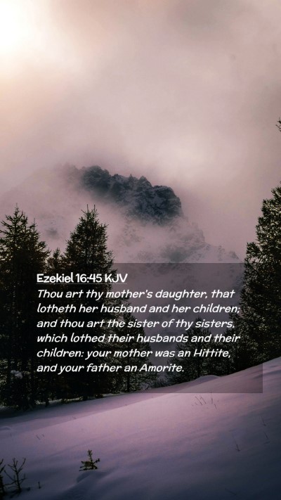 Picture 02 - Ezekiel 16:45 KJV Mobile Phone Wallpaper - Thou art thy mother's daughter, that lotheth her - Mobile Bible Verse Wallpaper
