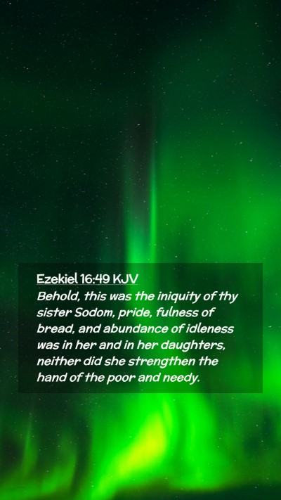 Picture 02 - Ezekiel 16:49 KJV Mobile Phone Wallpaper - Behold, this was the iniquity of thy sister - Mobile Bible Verse Wallpaper