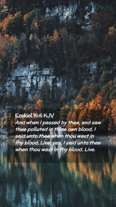 Picture 02 - Ezekiel 16:6 KJV Mobile Phone Wallpaper - And when I passed by thee, and saw thee polluted - Mobile Bible Verse Wallpaper