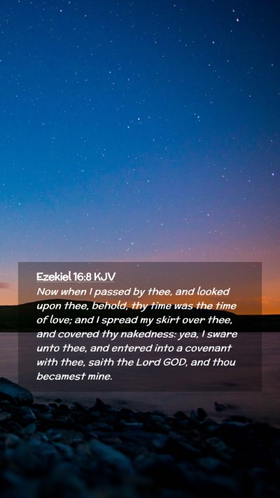 Picture 02 - Ezekiel 16:8 KJV Mobile Phone Wallpaper - Now when I passed by thee, and looked upon thee, - Mobile Bible Verse Wallpaper