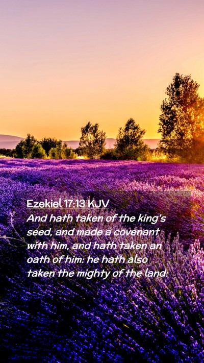 Picture 02 - Ezekiel 17:13 KJV Mobile Phone Wallpaper - And hath taken of the king's seed, and made a - Mobile Bible Verse Wallpaper