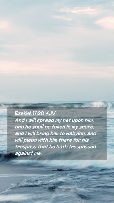 Picture 02 - Ezekiel 17:20 KJV Mobile Phone Wallpaper - And I will spread my net upon him, and he shall - Mobile Bible Verse Wallpaper