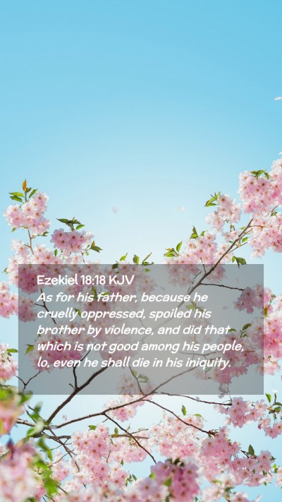 Picture 02 - Ezekiel 18:18 KJV Mobile Phone Wallpaper - As for his father, because he cruelly oppressed, - Mobile Bible Verse Wallpaper