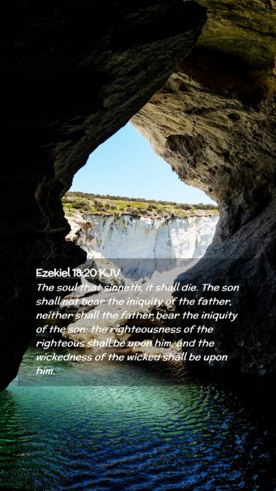 Picture 02 - Ezekiel 18:20 KJV Mobile Phone Wallpaper - The soul that sinneth, it shall die. The son - Mobile Bible Verse Wallpaper