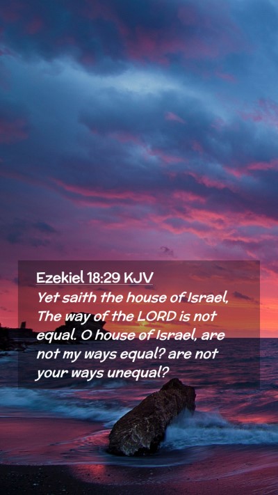 Picture 02 - Ezekiel 18:29 KJV Mobile Phone Wallpaper - Yet saith the house of Israel, The way of the - Mobile Bible Verse Wallpaper