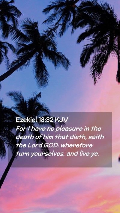 Picture 02 - Ezekiel 18:32 KJV Mobile Phone Wallpaper - For I have no pleasure in the death of him that - Mobile Bible Verse Wallpaper