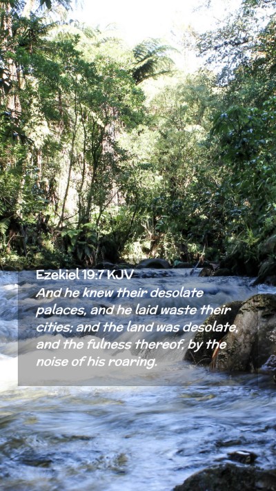 Picture 02 - Ezekiel 19:7 KJV Mobile Phone Wallpaper - And he knew their desolate palaces, and he laid - Mobile Bible Verse Wallpaper